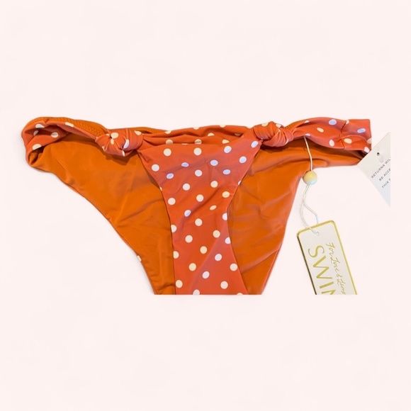For Love & Lemons Low Rise Orange Polka Dot Cheeky Bikini Bottoms NWT Size L - Picture 2 of 7